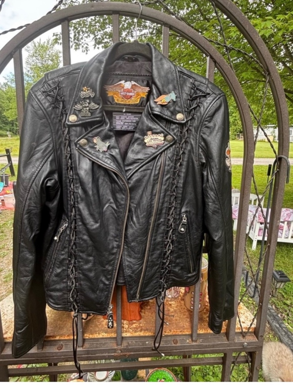 Woman’s leather Harley Davison jacket